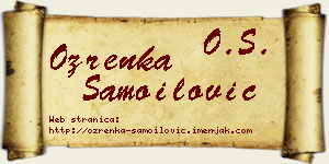 Ozrenka Samoilović vizit kartica